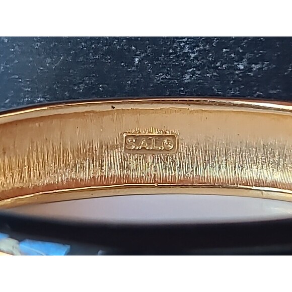 Swarovski Black Enamel and Crystal Cuff Vintage - Picture 8 of 10